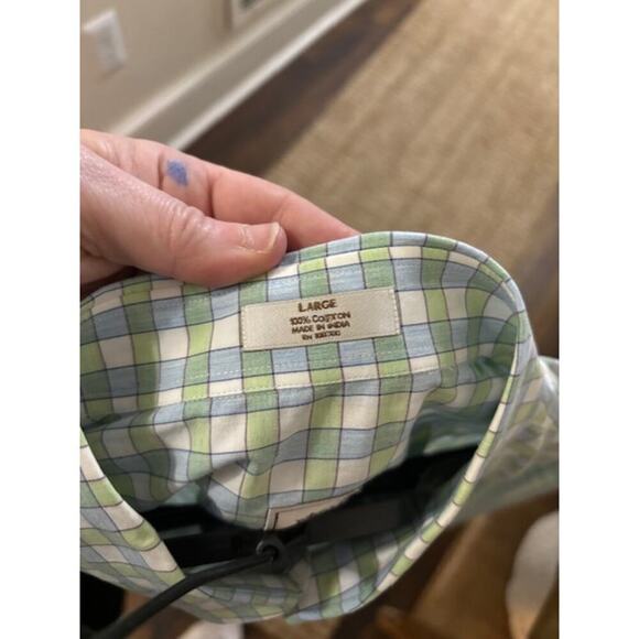 Peter Millar HUMANA CHALLENGE Plaid Blue Green White Button Down Shirt Large - Picture 5 of 7